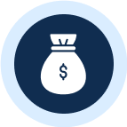 Money bag icon with dollar sign.